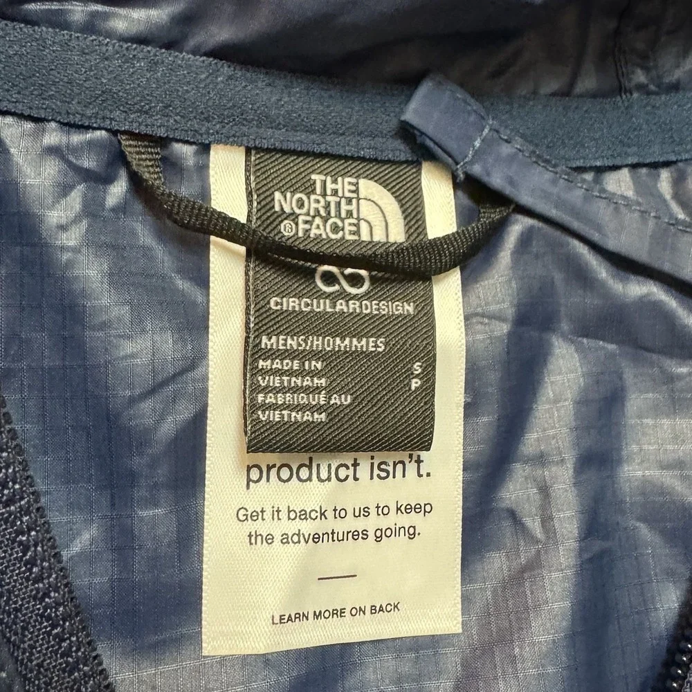 The North Face Long Sleeve Cyclone 3 Blue Full Zip Windbreaker Hoodie Mens Small